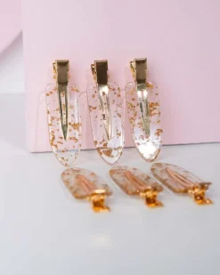 Gold Flake No Crease Clips 6pcs