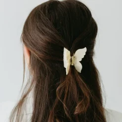 Hair Claw Butterfly White