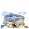 Hair Ties Charm Combo Sand & Blues With Gold 3pcs