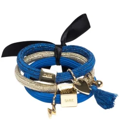 Hair Ties Charm Combo Strong Blue 3pcs