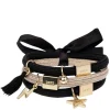 Hair Ties With Charms Combo All Black With Gold