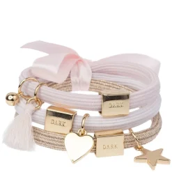 Hair Ties With Charms Combo Roses With Gold