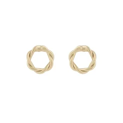 Harper Round Ear Plain Gold Onesize