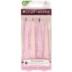 HD Combination Tweezer Set Pink 4pcs