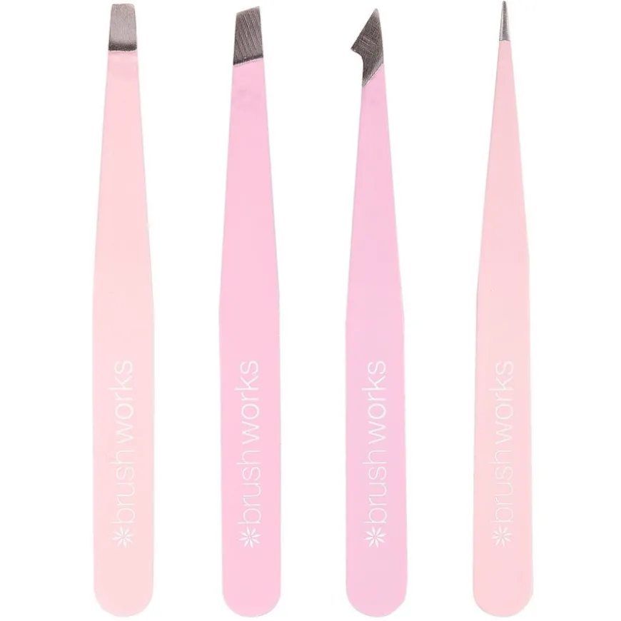 HD Combination Tweezer Set Pink 4pcs