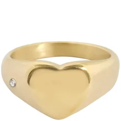 Heart Signet Ring Gold Size 2