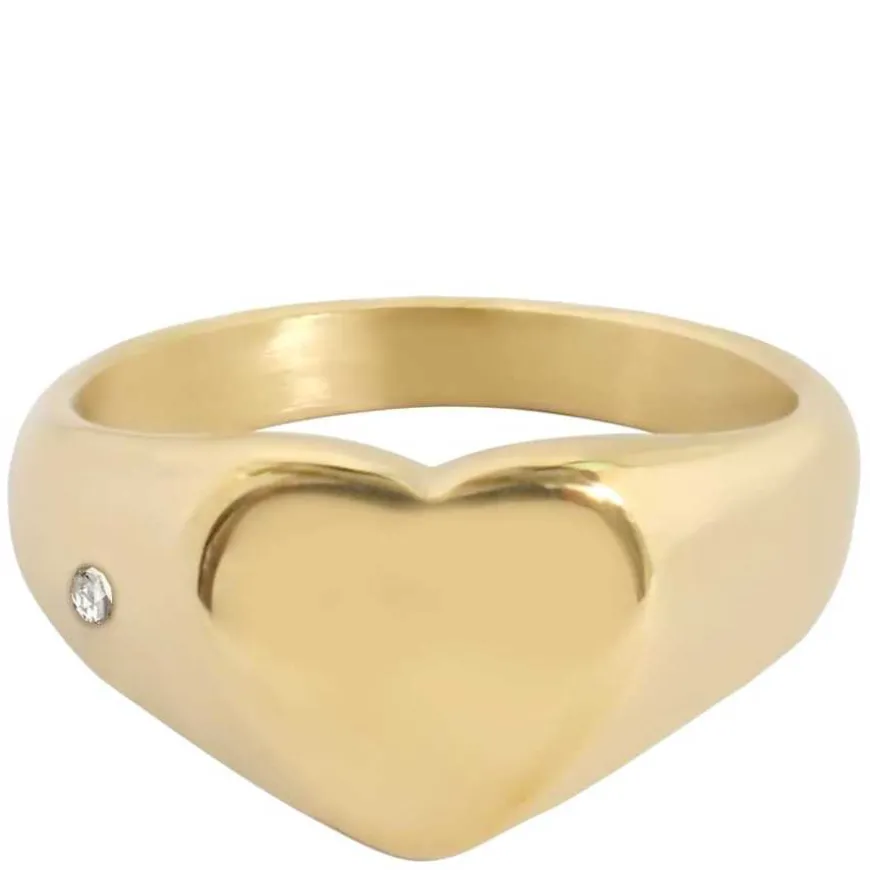 Heart Signet Ring Gold Size 4