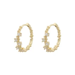 Helsinki Ring Earring Gold/Clear 18mm