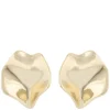 Hilma Big Earrings Plain Gold Onesize
