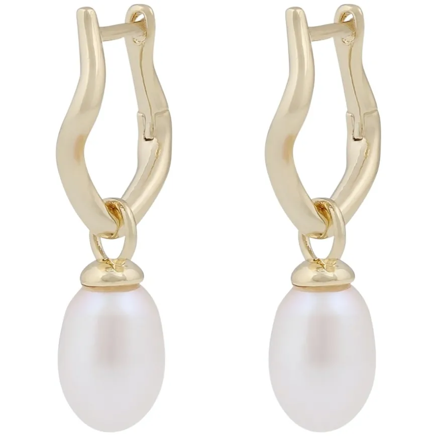 Hilma Small Ring Pendant Earrings Gold White Onesize