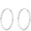 Honey Sparkling Hoop Earring Silver 18mm