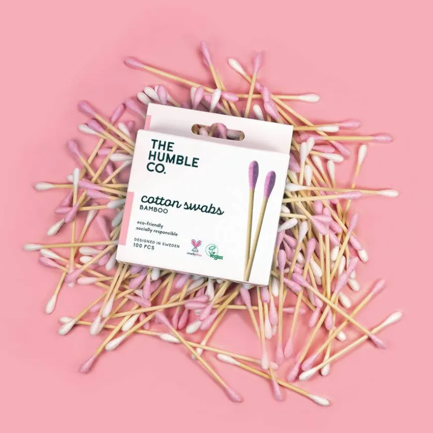 Humble Natural Cotton Swabs Purple 100pcs