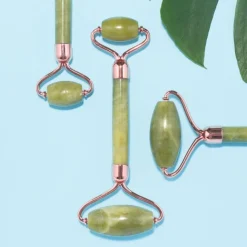 Island Jade Rose Gold Gemstone Facial Roller