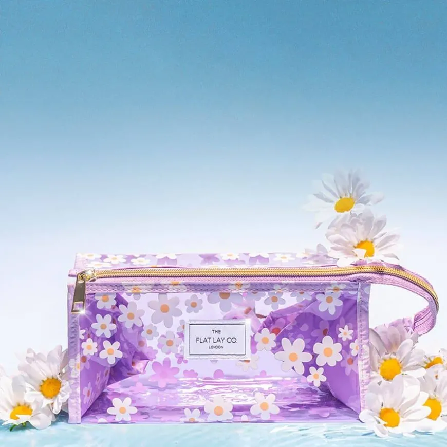 Jelly Flat Lay Makeup Box Bag Lilac Daisy