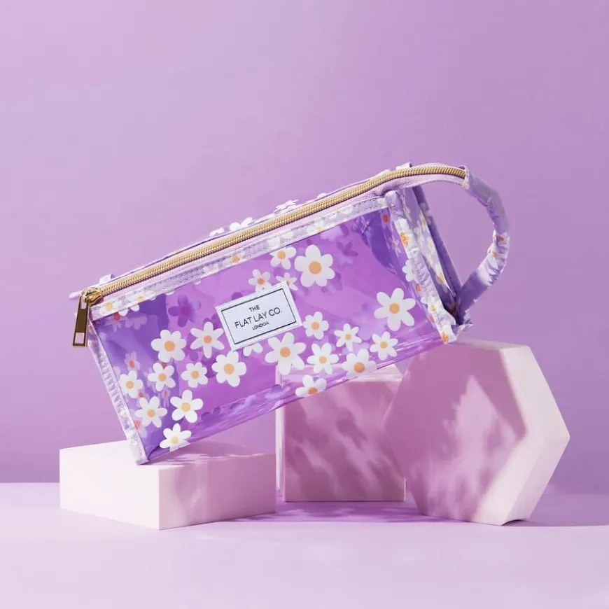 Jelly Flat Lay Makeup Box Bag Lilac Daisy