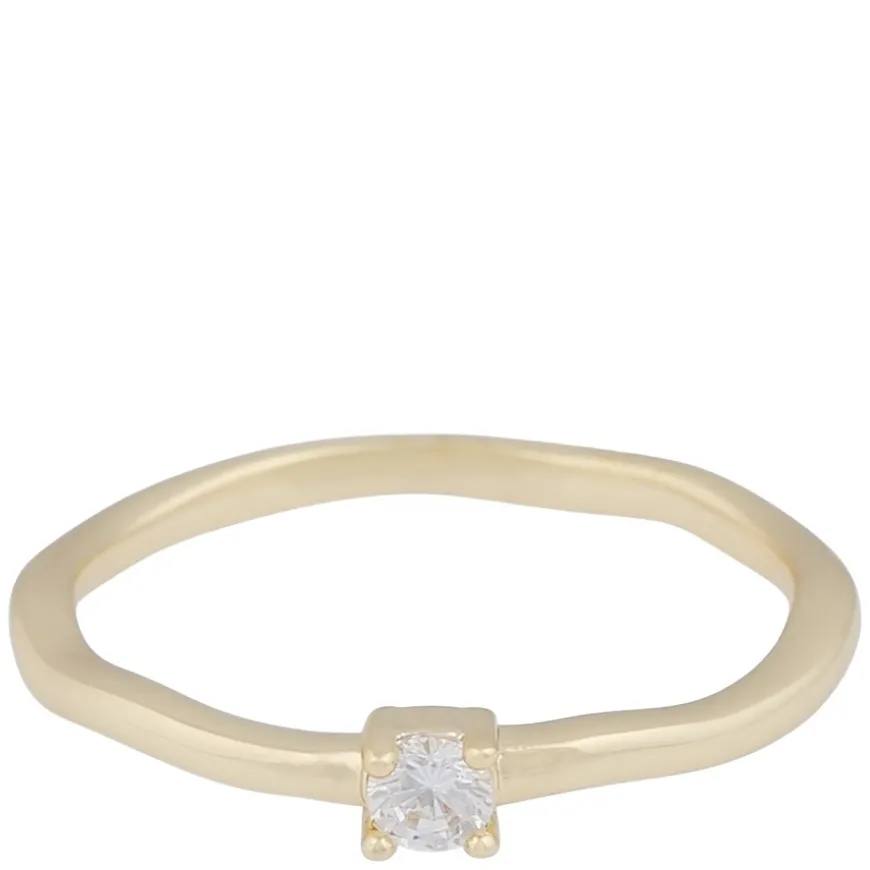 Jen Small Stone Ring Gold Clear S