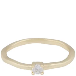 Jen Small Stone Ring Gold Clear L