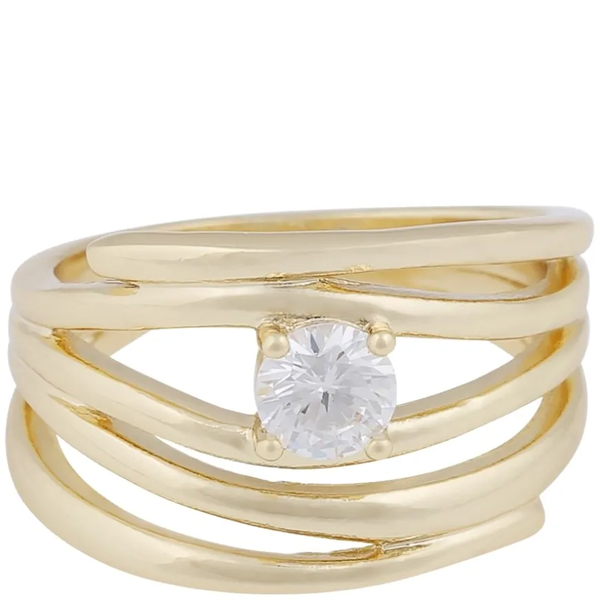 Jen Stone Irregular Ring Gold Clear M