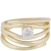 Jen Stone Irregular Ring Gold Clear L