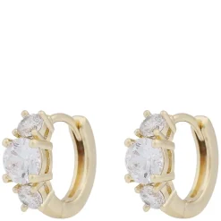 Jen Stone Ring Earrings Gold Clear Onesize