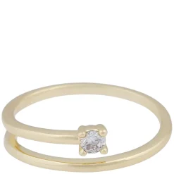 Jen Swirl Stone Ring Gold Clear S
