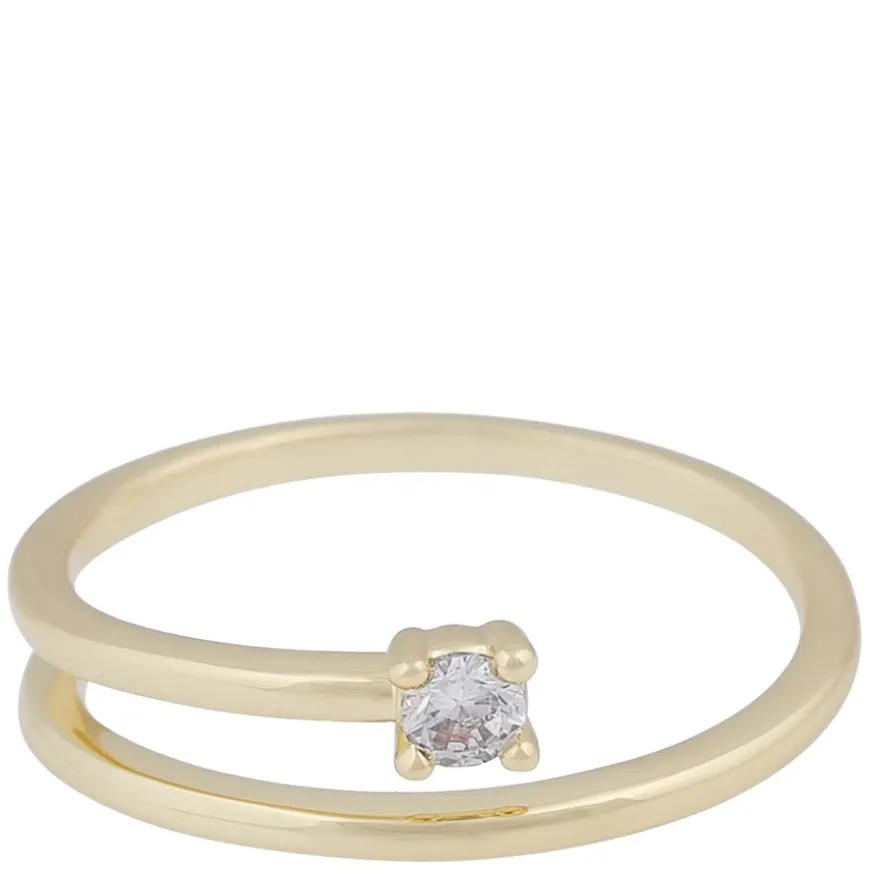 Jen Swirl Stone Ring Gold Clear S