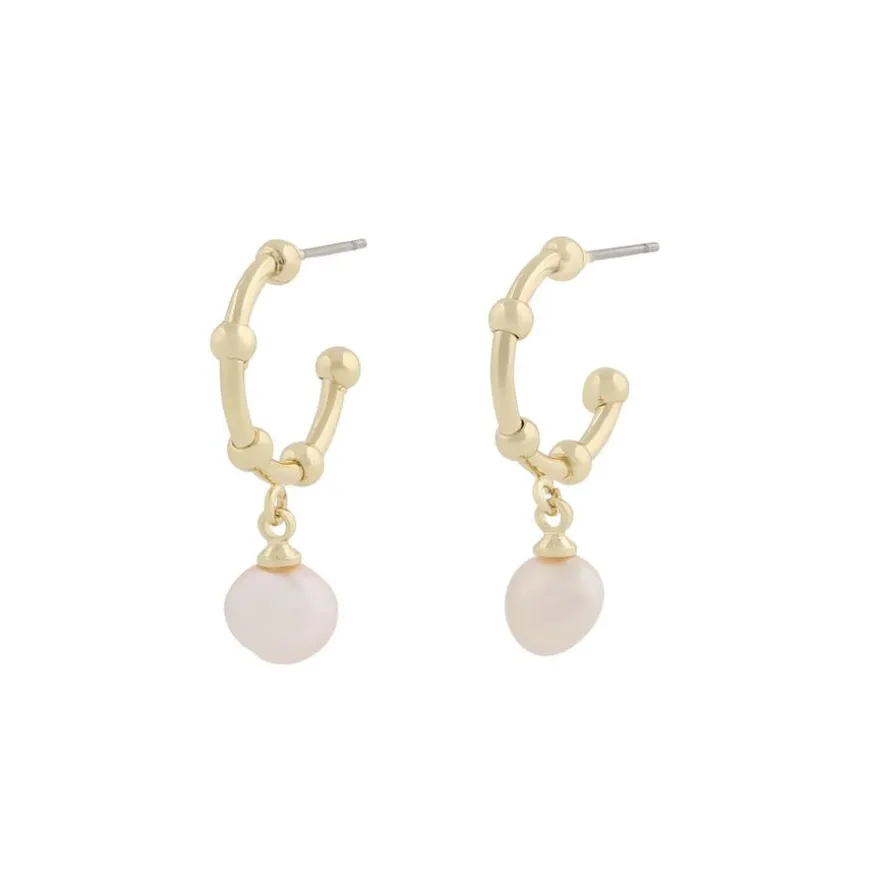 Julie Oval Earring Gold/White