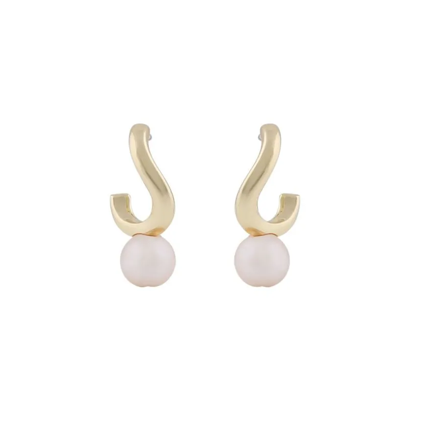 Julie Small Earring Gold/White