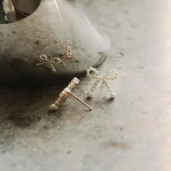 Juliette Cute Pearl Bow Stud Earrings