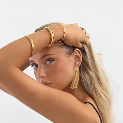 Juniper Wavy Twisted Bangle Bracelet Stainless Steel