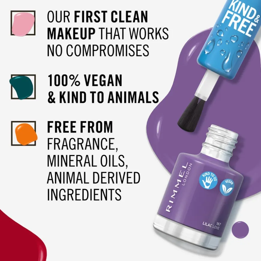 Kind & Free Clean Cosmetics Nail Polish 167 Lilac Love 8ml