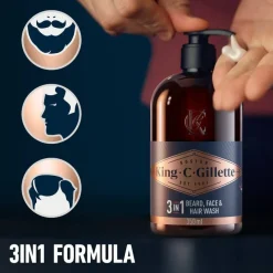 King C Gillette 3-In-1 Beard Wash 350ml