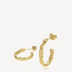 Lana Creoles Medium Gold Plated 25mm