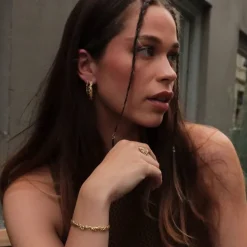 Lana Creoles Medium Gold Plated 25mm