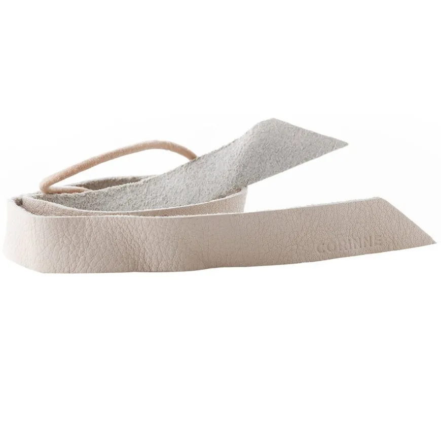 Leather Band Short One Layer Cream