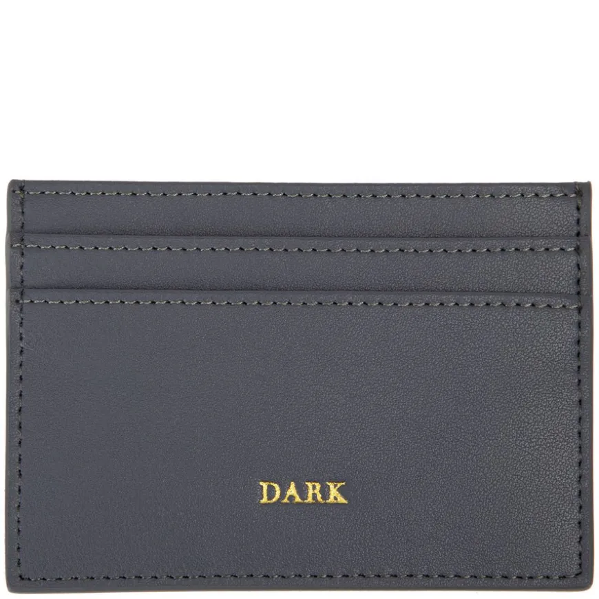 Leather Card Holder Nappa Steel Blue