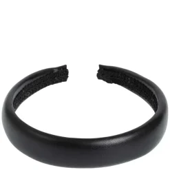 Leather Hair Band Broad Black