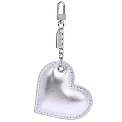Leather Heart Charm Nappa Silver