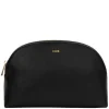 Leather Make-Up Pouch Large Black