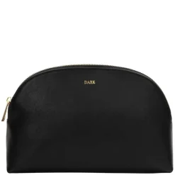 Leather Make-Up Pouch Large Black