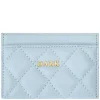 Leather Quilted Card Holder Ibiza Blue