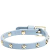 Leather Star Stud Bracelet Mini Light Blue
