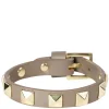 Leather Stud Bracelet Dark Taupe