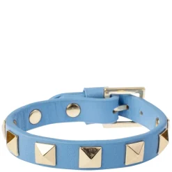 Leather Stud Bracelet Ibiza Blue