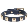 Leather Stud Bracelet Navy Blue
