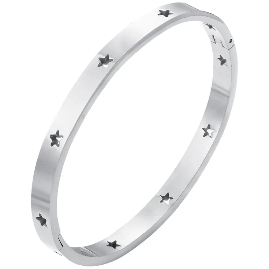 Leia Star Bangle Bracelet Silver