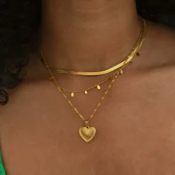 Lia Tiny Oval Necklace Stainless Steel 1pcs