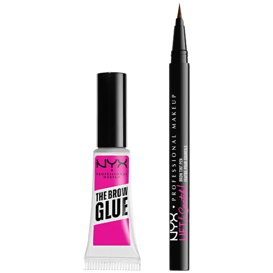 Lift & Snatch! Brow Tint Pen Ash Brown + NYX Professional Make Up The Brow Glue Clear