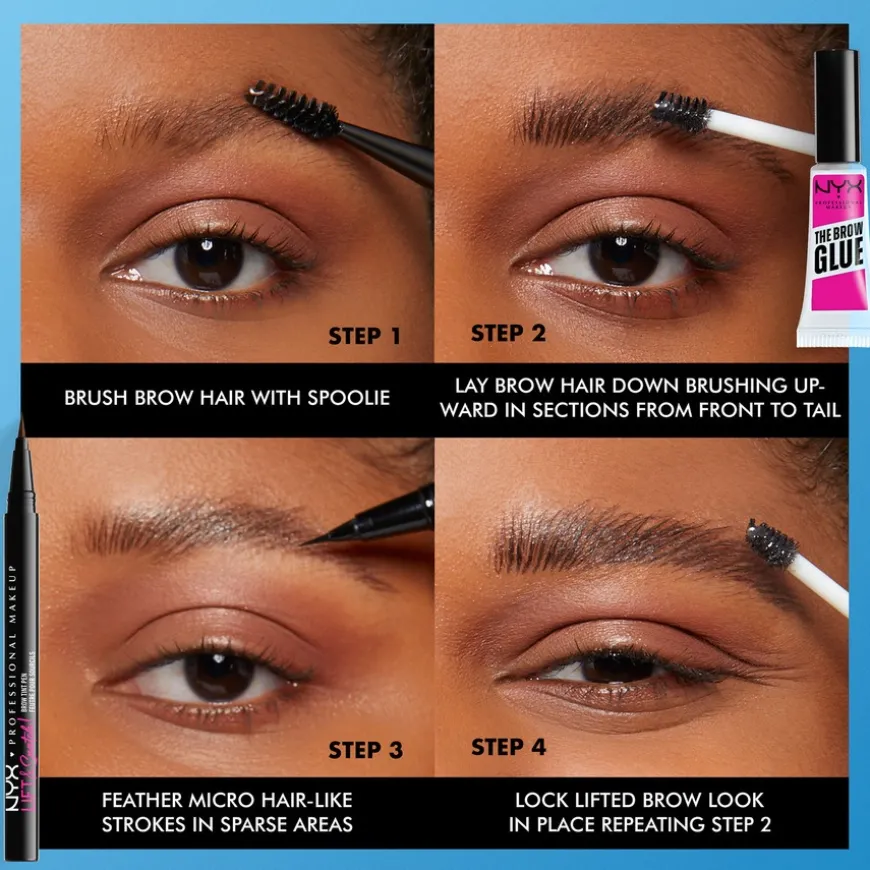 Lift & Snatch! Brow Tint Pen Ash Brown + NYX Professional Make Up The Brow Glue Clear