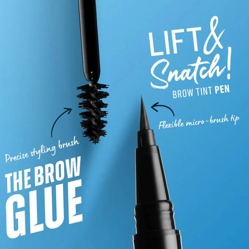 Lift & Snatch! Brow Tint Pen Ash Brown + NYX Professional Make Up The Brow Glue Clear